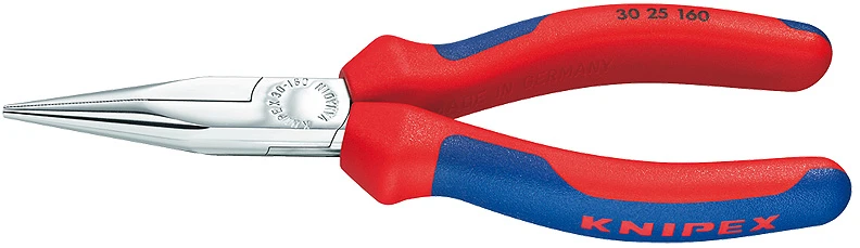 ilgos pusapvalės replės 160 mm, daugiakomponentė rankena, Knipex [30 25 160]