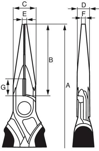 ilgos pusapvalės replės 200 mm, Bahco [2430 G-200 IP]