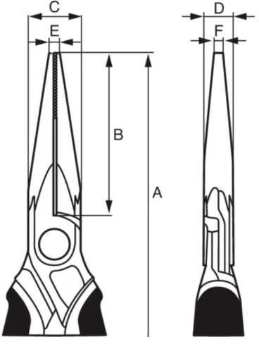 ilgos pusapvalės replės be pjovimo ašmenų 160 mm, Bahco [2431G-160]