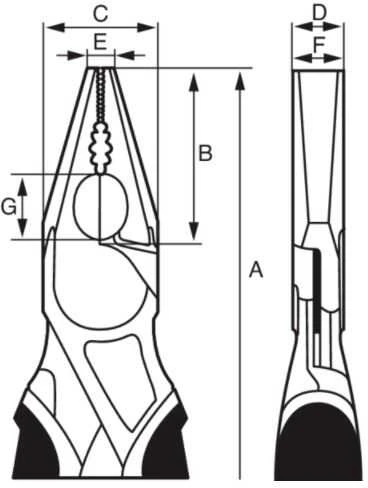 1000V Kombinuotos replės 180mm, ypač kietai vielai, Bahco