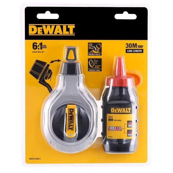 Linijų žymėjimo kreida rinkinys DeWalt DWHT47408; 30 m