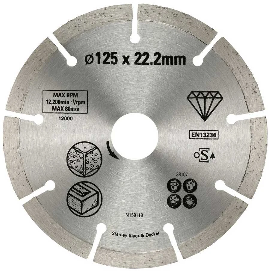 Stanley segmento / sauso deimantinio disko Ø=125 mm – STA38107