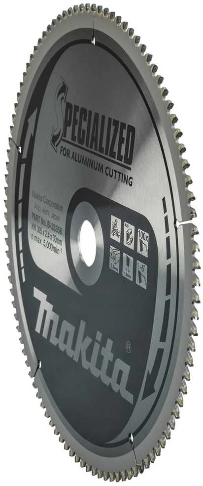 Makita T.C.T. pjūklas SPECIALIZED 305X2.4X30mm -5° T100 B-33358 T.C.T • 305 x30 mm • T100 • -5° • Aliuminiui