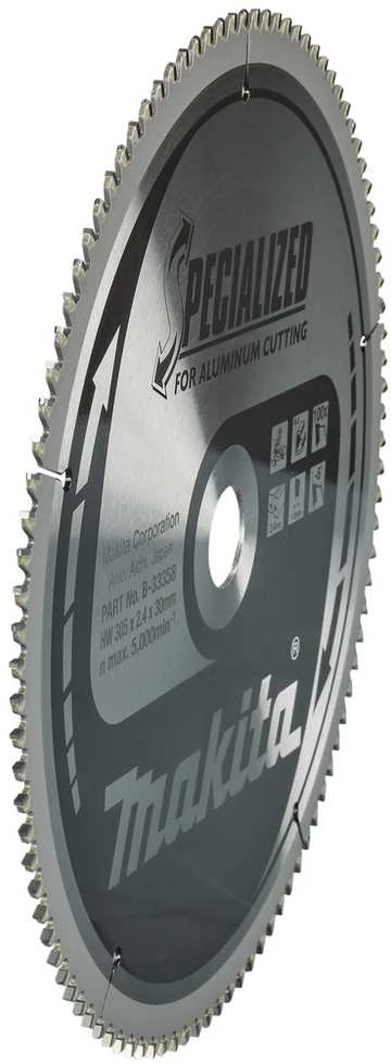 Makita T.C.T. pjūklas SPECIALIZED 305X2.4X30mm -5° T100 B-33358 T.C.T • 305 x30 mm • T100 • -5° • Aliuminiui