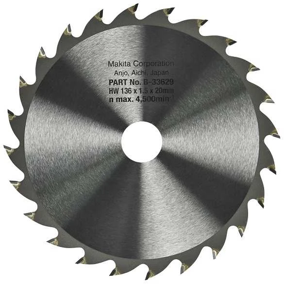 Makita T.C.T. pjūklas SPECIALIZED 136X1.5X20mm 20° T24 B-33629 T.C.T • 136 x20 mm • T24 • 20° • Medienai