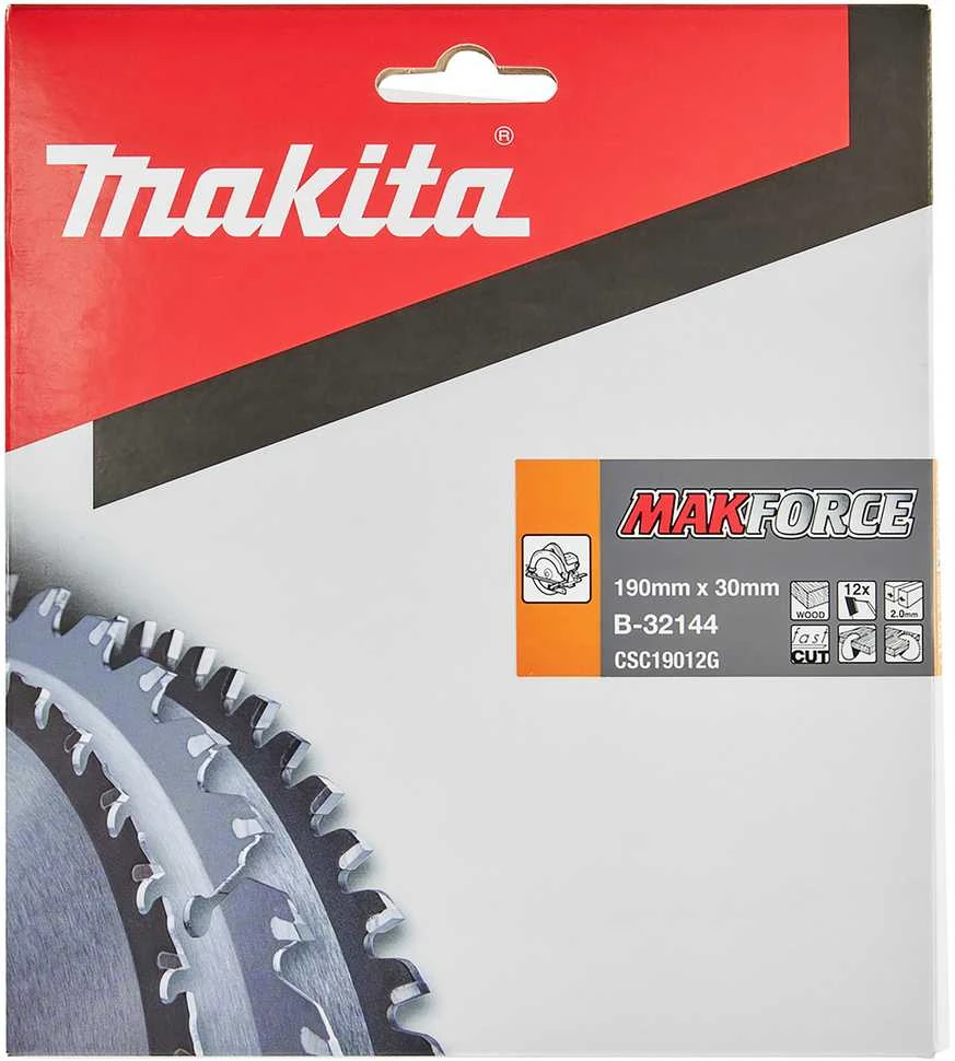 medžio pjovimo diskas, 190/30 mm, 12 dantų, Makforce, Makita [B-32144]