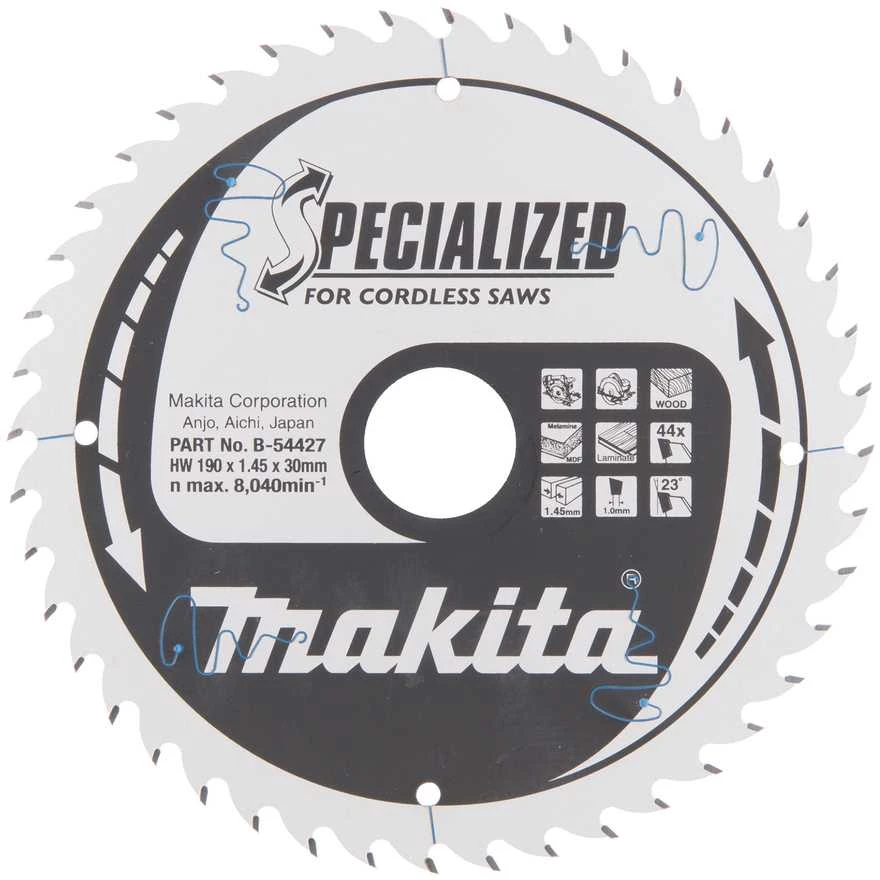 Makita B-54427 T.C.T. pjūklas 190X1.45X30mm 23° T44 SPECIALIZED akum. diskiniams pjūklams