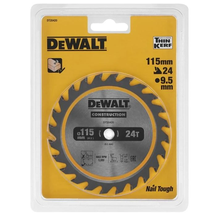 Diskinis medienos pjūklas DEWALT 115 mm, 24T
