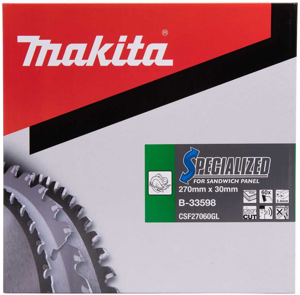 MAKITA diskinis pjūklas 270x30x60z SPECIALIZUOTOS SANDWICH PLOKŠTĖS