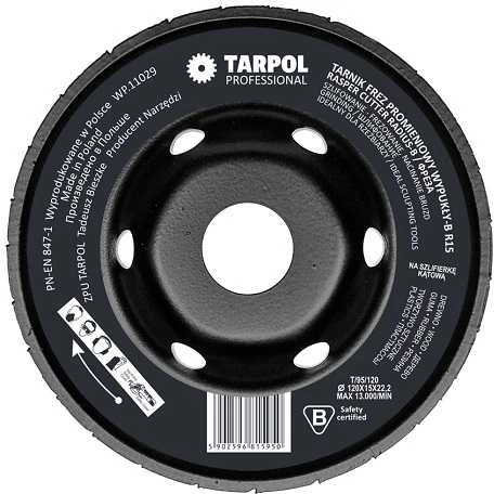 TARPOL frezavimo diskas kampiniam šlifuokliui 120 / 15mm T-95, spindulys R15