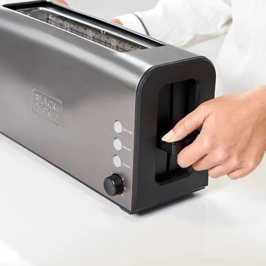 Skrudintuvas Black & Decker Juodas & Decker toster na 2 kanapki, 1000W, ES9600070B Juodas & Decker [BXTO1000E]