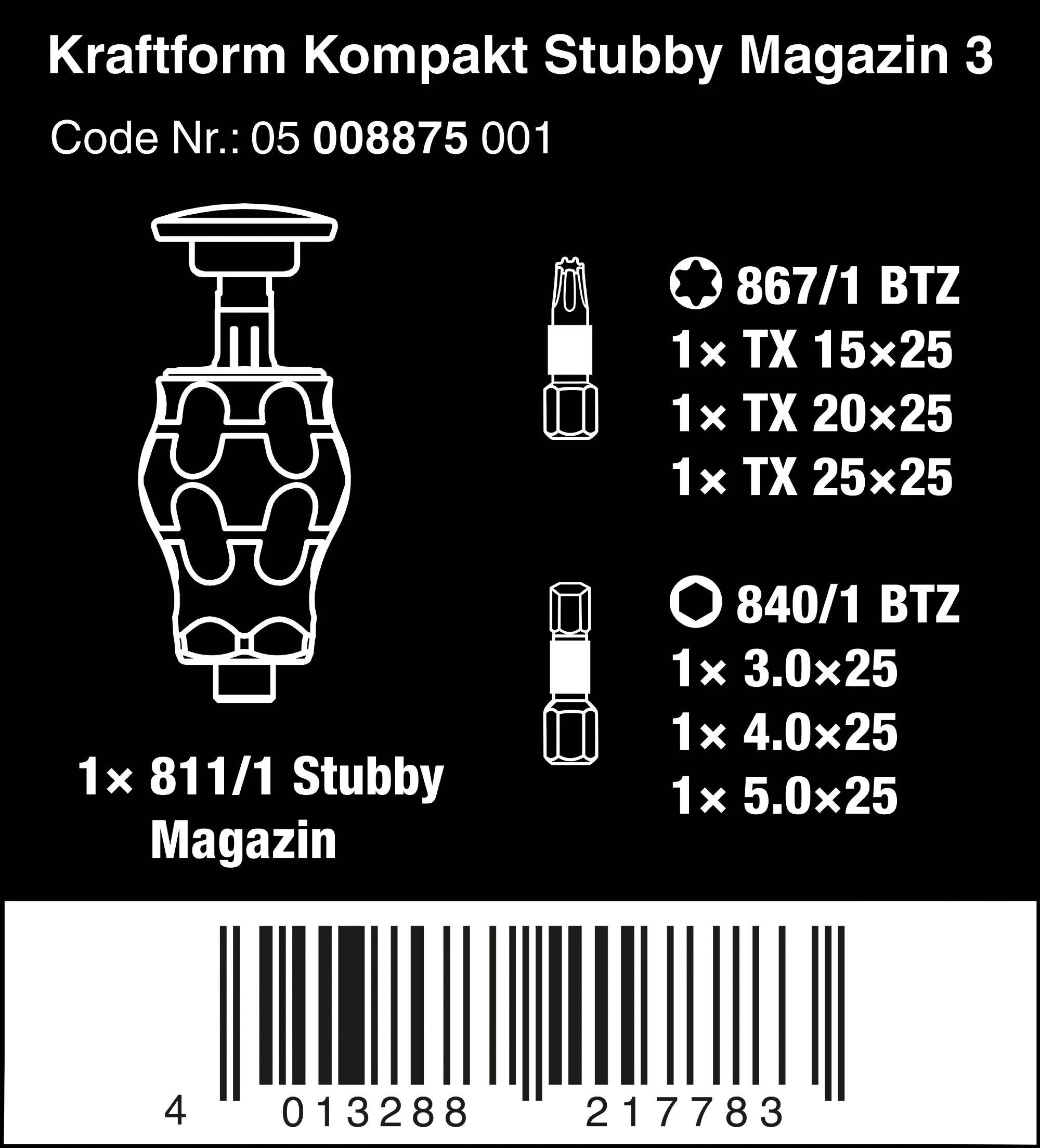 Wera Kraftform Kompakt Stubby Magazine 3