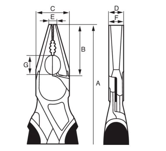 1000V Kombinuotos replės 160mm, ypač kietai vielai, Bahco