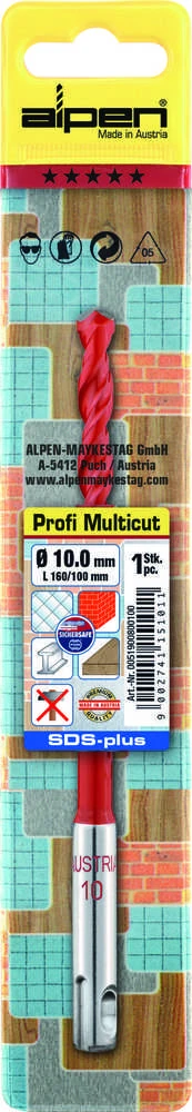 Grąžtas wiertło universalus 6,0/210mm, SDS+, Profi MultiCut Alpen [0052900600100]