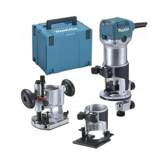 Makita RT0702CX2J Freza 710W 6- 8mm, 10.000 - 34.000 r/min 1,8kg + Priedai