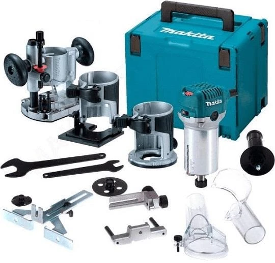 Makita RT0702CX2J Freza 710W 6- 8mm, 10.000 - 34.000 r/min 1,8kg + Priedai