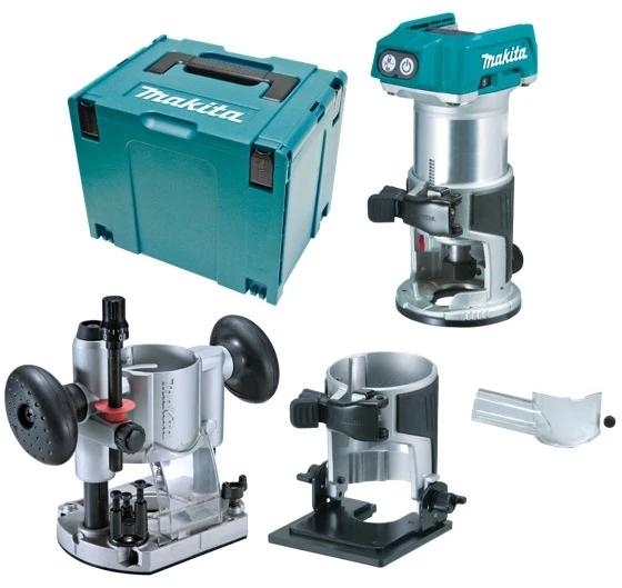 KRAŠTŲ FREŽUOJA MAKITA 18V 2x5,0Ah PRIEDAI MAKPAC DRT50RTJX2