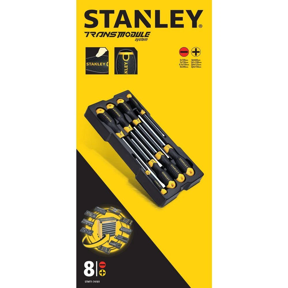 STANLEY SUKTUČIAI 8 vnt. CUSHION GRIP TRANSMODULIS