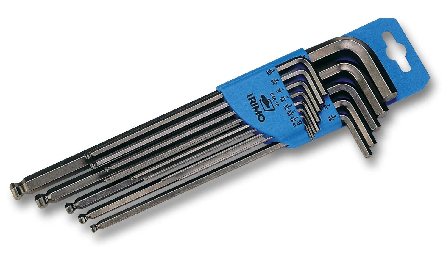 Unite Irimo L-formos Hex raktų suapvalinta galvute su Coliniais dydžiais rinkinys 13 vnt 0,050"-3/8" blisteryje