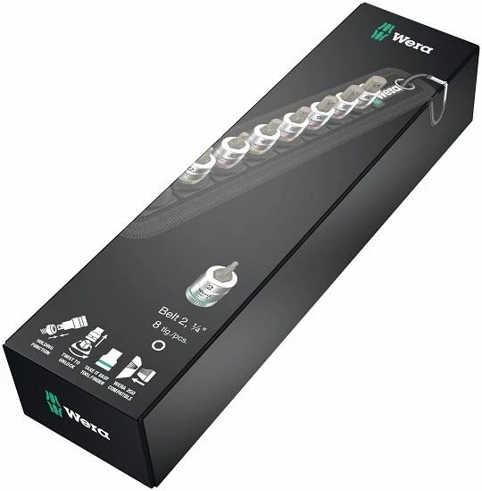 WERA diržas A 2 Zyklop antgalių rinkinys su. laikymo funkcija 1/4 dr.