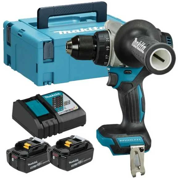 Makita DDF492RTJ Akumuliatorinis gręžtuvas 18V, BL-motor, Max 141 Nm, 130/65Nm, 2x5,0Ah, DC18RC, MAKPACK