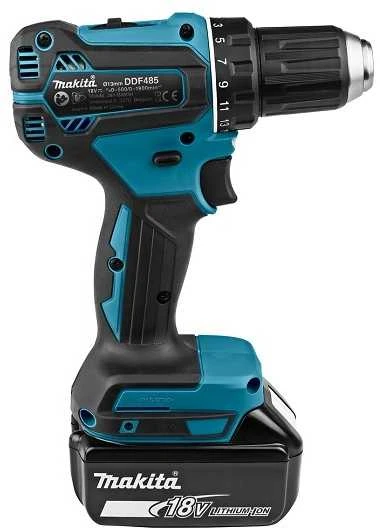 Makita DDF485RTJ Akumuliatorinis suktuvas gręžtuvas, 18 V, 2x 5,0 Ah Li-ion, 50/25 Nm, LED, bešepetėlinis