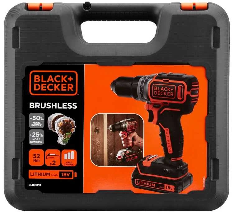 Black & Decker BD ATSUKTUKAS 18V BL186KB 52Nm 2x1,5Ah BL
