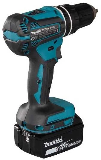 Makita DHP485RTJ Akumuliatorinis smūginis gręžtuvas, 18 V, 2x 5,0 Ah Li-ion, 50/25 Nm, 1,7kg, LED, BL-motor, MAKPACK