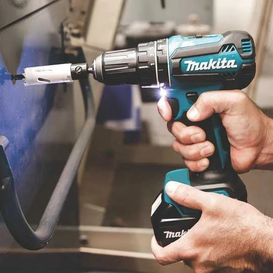 Makita DHP485RTJ Akumuliatorinis smūginis gręžtuvas, 18 V, 2x 5,0 Ah Li-ion, 50/25 Nm, 1,7kg, LED, BL-motor, MAKPACK