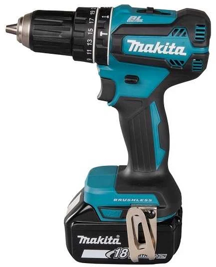 Makita DHP485RTJ Akumuliatorinis smūginis gręžtuvas, 18 V, 2x 5,0 Ah Li-ion, 50/25 Nm, 1,7kg, LED, BL-motor, MAKPACK