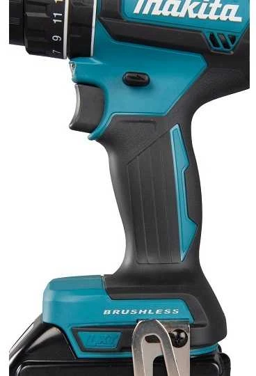 Makita DHP485RTJ Akumuliatorinis smūginis gręžtuvas, 18 V, 2x 5,0 Ah Li-ion, 50/25 Nm, 1,7kg, LED, BL-motor, MAKPACK