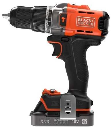 Black+Decker 18V akumuliatorinis gręžtuvas-suktuvas