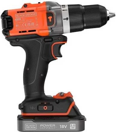 Black & Decker „Juodas & Decker“ Juodas ir DECKER 18 V gręžtuvas-suktuvas su 2 x 2,0 Ah baterijomis | BCD383D2XK-QW