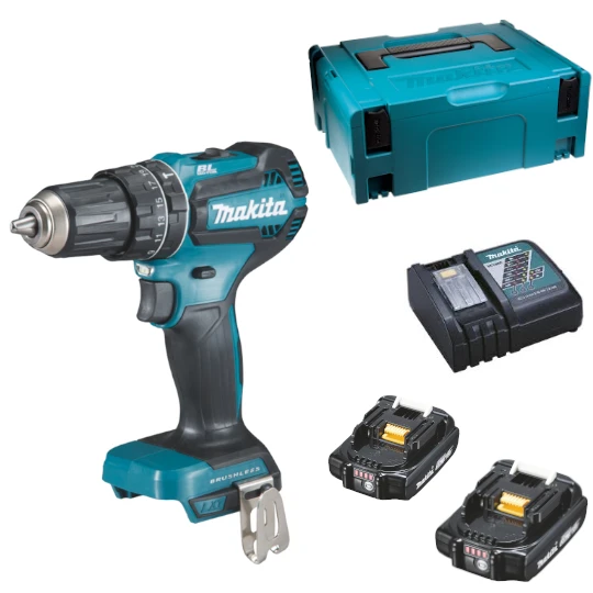 MAKITA Smūginis suktuvas-gręžtuvas 18V DHP485RAJ 50/27Nm 2×2,0Ah BL