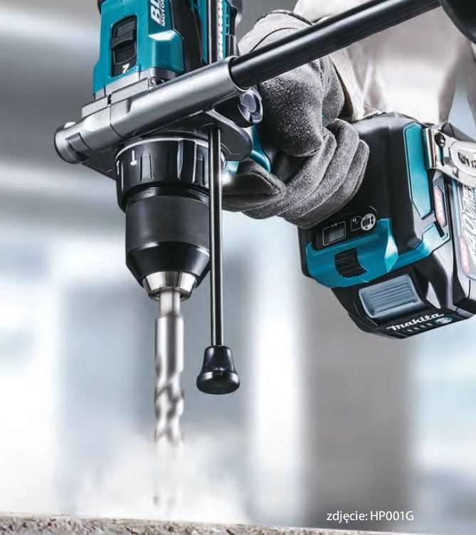 Makita HP001GM201 Smūginis Akumuliatorinis gręžtuvas-suktuvas XGT, 140/68NmNM, bešepetėlinis variklis, 13mm metalinis griebtuvas, 2X4,0Ah, greitasis kroviklis; MAKPAC lagaminas