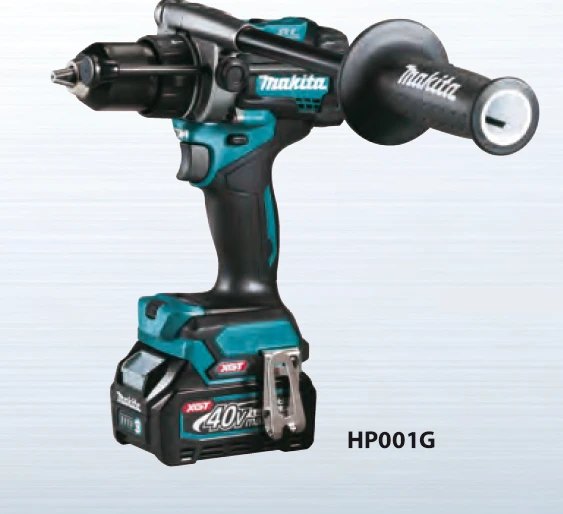 Makita HP001GM201 Smūginis Akumuliatorinis gręžtuvas-suktuvas XGT, 140/68NmNM, bešepetėlinis variklis, 13mm metalinis griebtuvas, 2X4,0Ah, greitasis kroviklis; MAKPAC lagaminas