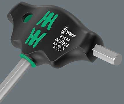 Šešiakampis atsuktuvas su T-formos rankena WERA 454 Hex-Plus HF 3x100mm