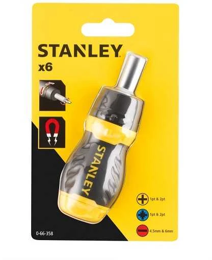 STANLEY WKRĘTAK MULTIBIT Z/G KRÓTKI + 7KOŃCÓWEK