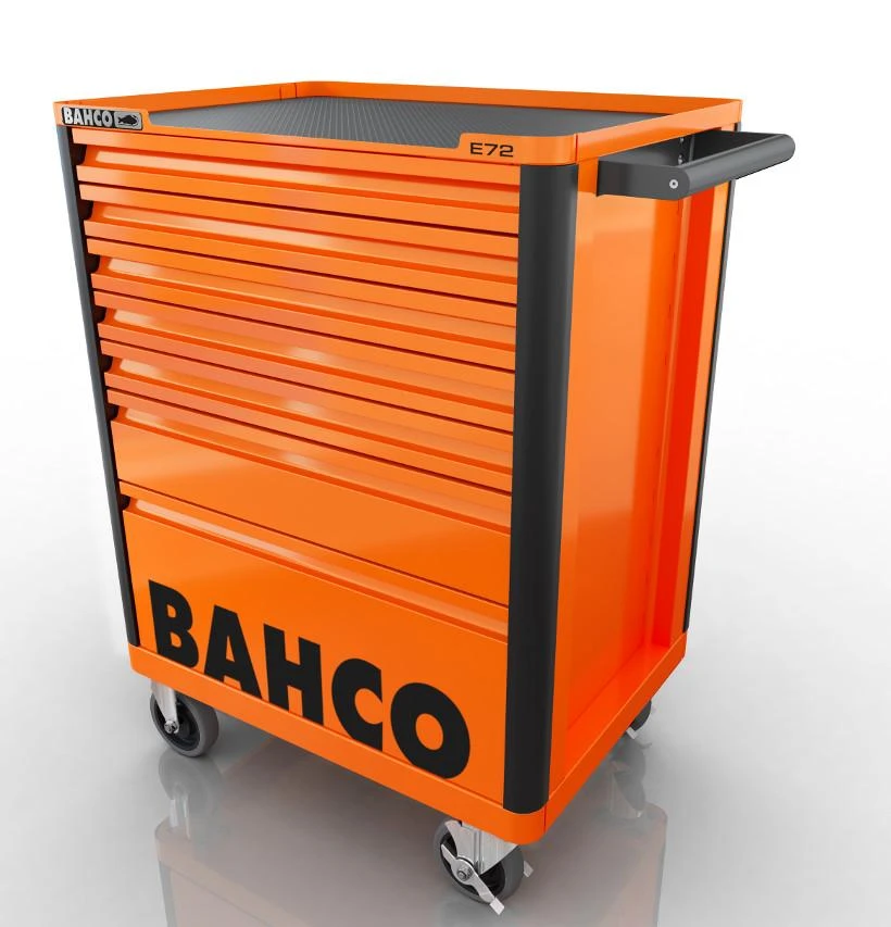 Įrankių vežimėlis Bahco E72, 7 stalčiai, 693x510x955mm oranžinis