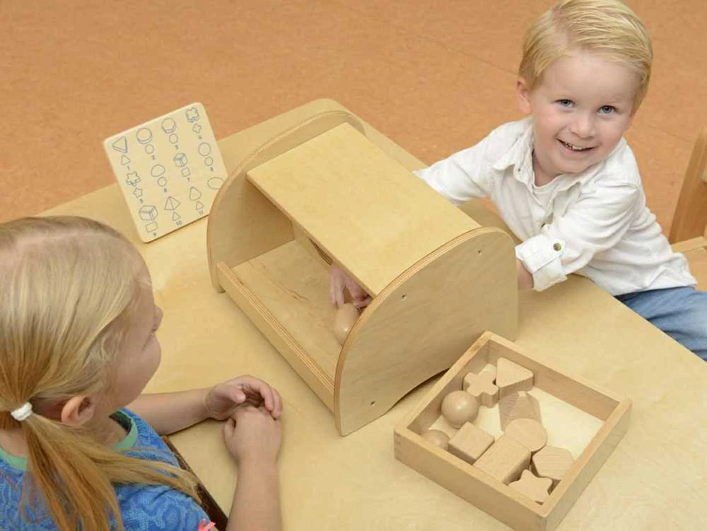 Medinis sensorinis žaidimas MASTERKIDZ geometrinės formos 12 vnt