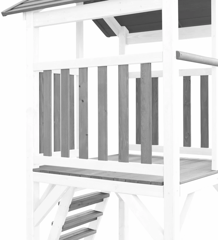 AXI Medinis žaidimų aikštelės bokštas su dvigubomis sūpynėmis, kopėčiomis ir XLL čiuožykla