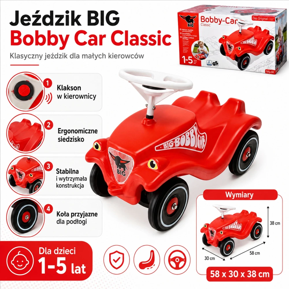 BIG Bobby automobilis klasikinis važiuojamasis automobilis