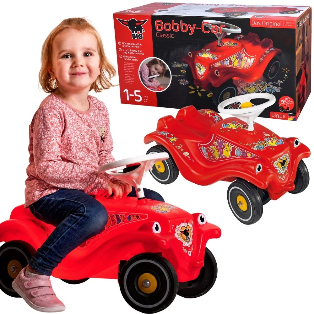 BIG Bobby Car Classic važiuoklis su garsiniu signalizatoriumi ir švytėjimu