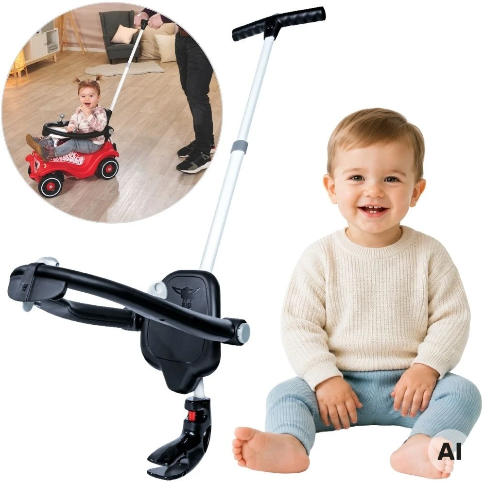 Smoby BIG Vaikiškų mašinėlių priedas su atlošu ir saugumo sistema
