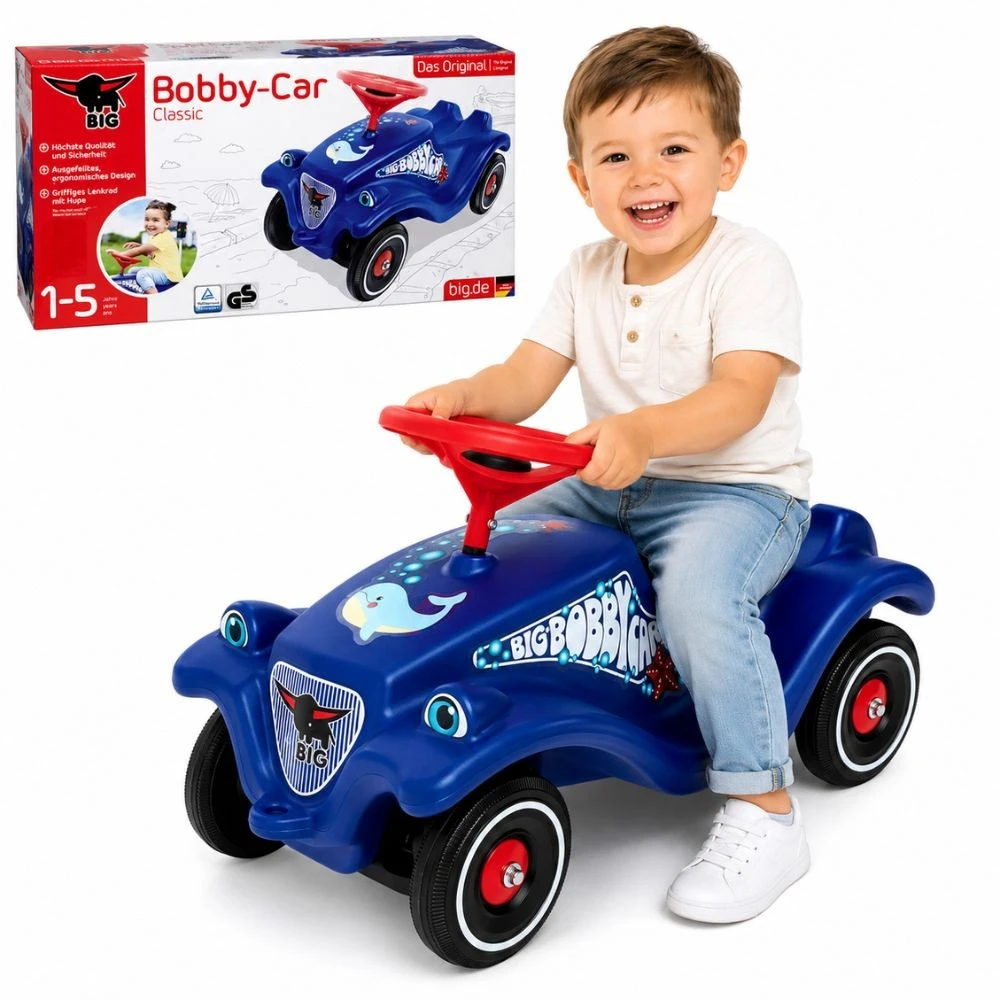 Smoby BIG Vaikiškas Automobilis Bobby Car Su Delfino Piešiniu