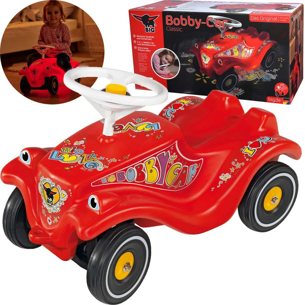 BIG Bobby Car Classic važiuoklis su garsiniu signalizatoriumi ir švytėjimu