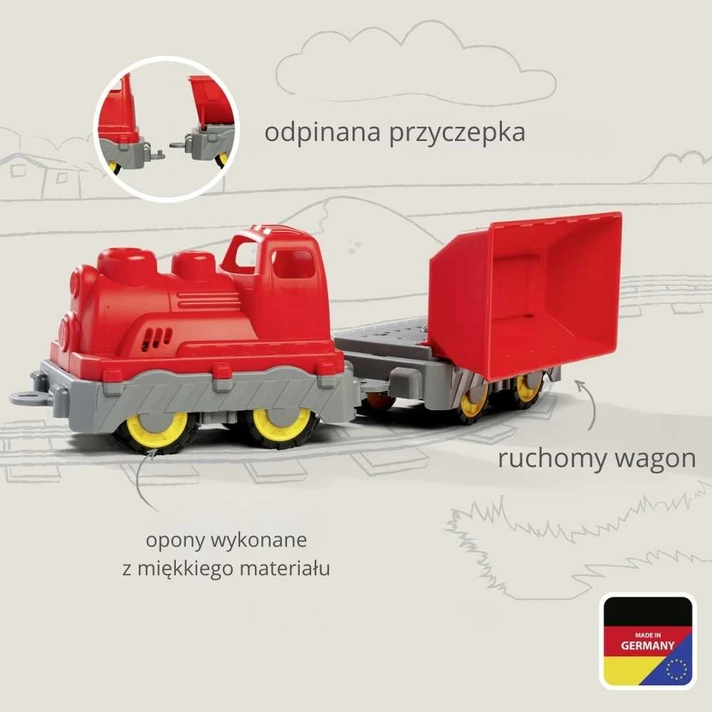 BIG Vaikų Žaislinis Traukinys su Išverčiama Priekaba