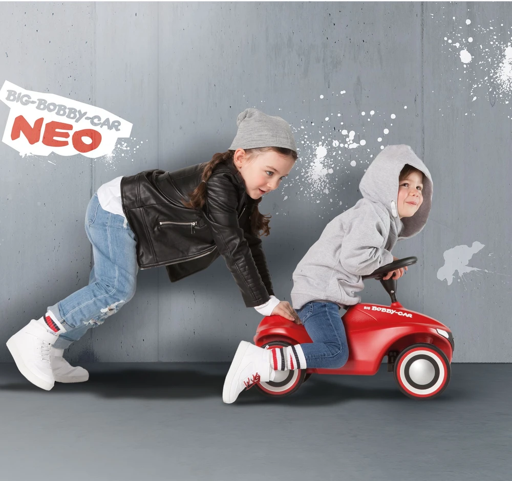 Smoby BIG Vaikiškas automobiliukas Bobby Car Neo Raudonas - ergonomiškas, tvirtas