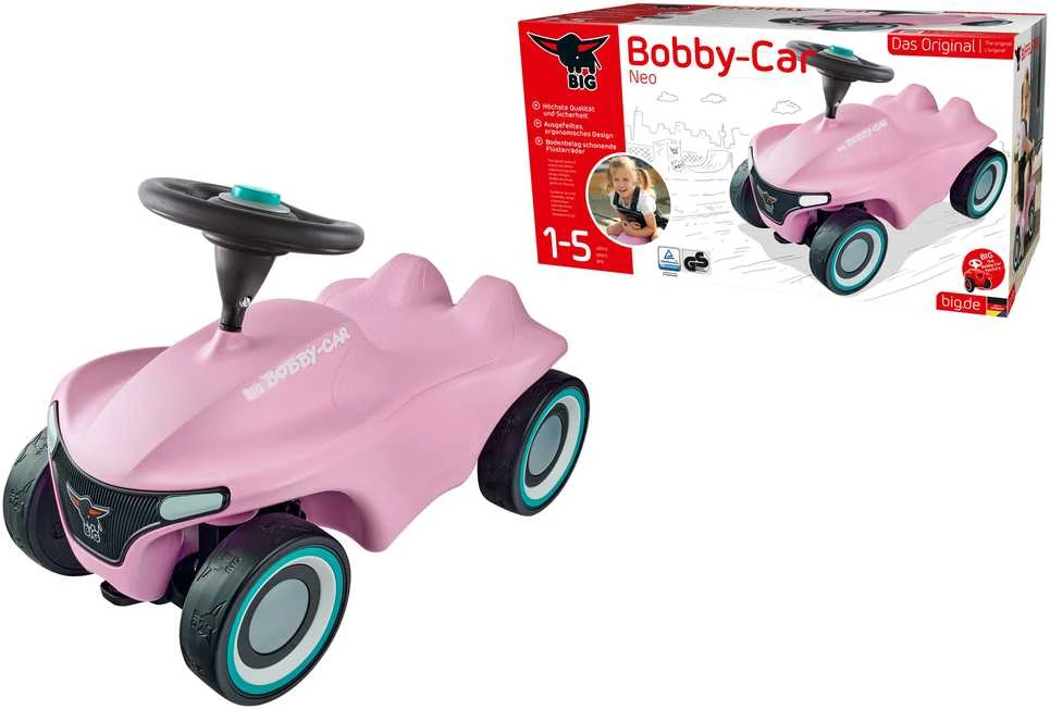 Smoby BIG Vaikiškas Pchacz Big Bobby Car Neo Rožinė
