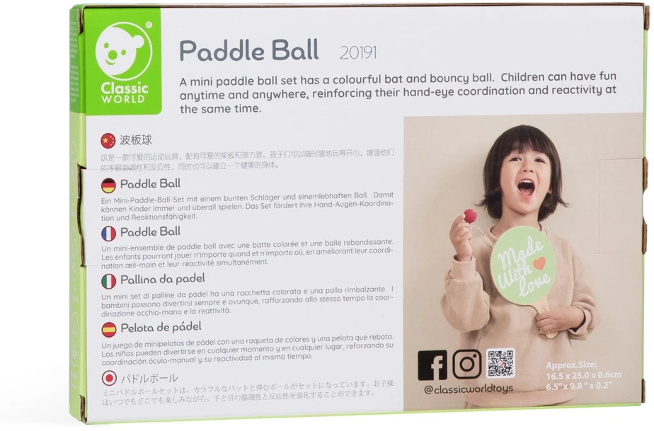 CLASSIC WORLD Sporto žaislas Paddle Ball 3+